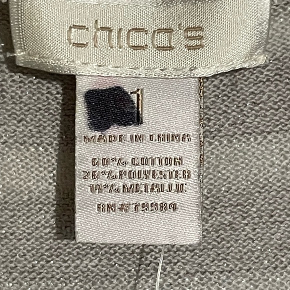 NWT Chico's Silver Duster Chico Size 1 - Picture 4 of 4